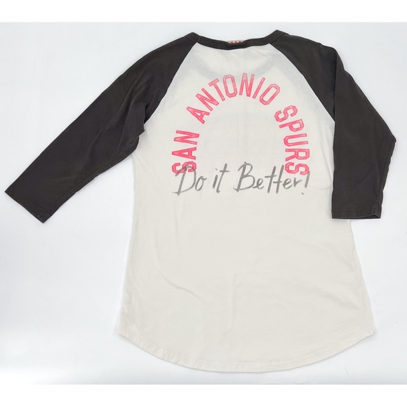 Junk Food Clothing Tops - Vintage Junkfood San Antonio Spurs Shirt Womens Small White Basketball Raglan